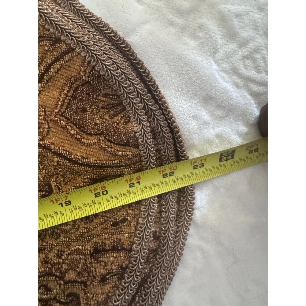 4 Vintage 80s 90s Valance Curtain Tapestry Brown Textured Scalloped 52” X 22”